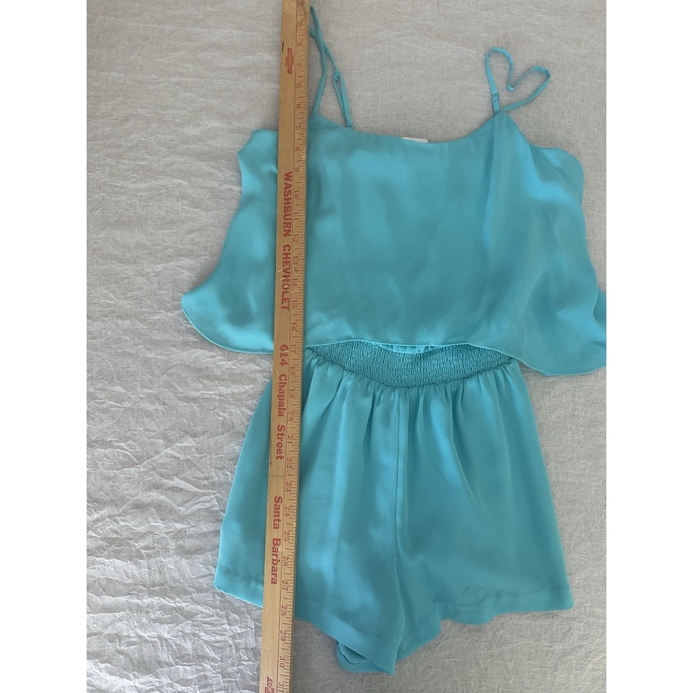 Bebe Women's Blue Romper NWT (Read) Size 4 Adjustable Spaghetti Strap Flowy - Picture 8 of 13